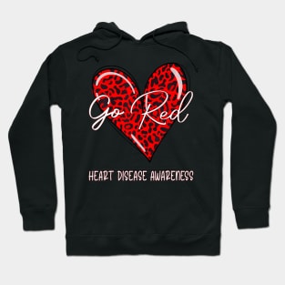 Go Reds Heart Disease Awareness Month Leopard Hoodie